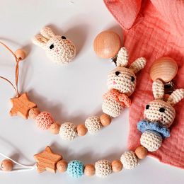 1pcs Baby Pacifier Chain Clip Dummy Nipple Chain Soother Feeder Pacifier Crochet Beads Teething Chain Toy Baby Necklace Bracele