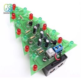 Three-Dimensional 3D Christmas Tree LED DIY Kit 7 Colours Red/Green/Yellow LED Flash Circuit Kit Electronic Suite Holiday Decor