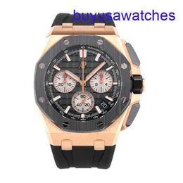 AP Movement Wrist Watch Epi Mens Watch Royal Oak Offshore Series 26420RO New Rose Gold Ceramic Ring Chronograph Mens Fashion Leisure Sports Mechanical Watch