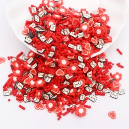 5/6mm 10g Love Heart Polymer Clay Slices Valentine's Day Heart Polymer Hot Clay Sprinklesfor DIY Crafts Tiny Slime Material