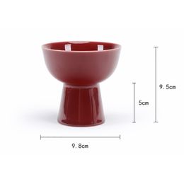 Ceramic Tall Fruit Snack Tray Household Multi-color Round Nut Pastry Storage Tray Dessert Salad Bowl Tableware Home Decoration