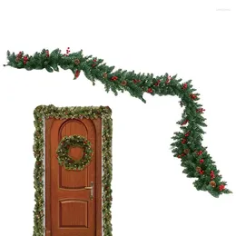 Decorative Flowers Pre Lit Decorated Garland Christmas LED Pine Portable Battery Operated For Mantle Window Kitchen Table