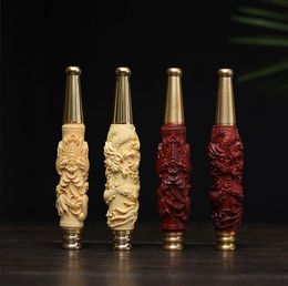 Latest red wooden Carved Filter Mouthpiece Pipes Tube One Hitter Herb Tobacco Smoking Accessories Tools Cigarette Holder Taster Bat Tips