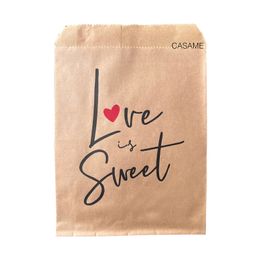 love is sweet wedding candy bag Party Favor Paper Bags heart love Printed Paper craft Bags Bakery Bags Valentine's Day