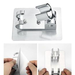 Wall Gel Mounted Shower Head Stand Bracket Holder Hand Held Bathroom Shower Head Fitting Portable Bathroom Accessories 1pc