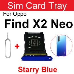 SIM Card Tray For OPPO Find X2 Neo X3 Neo Sim Card Slot Holder Card Reader Adapter Replacement Parts