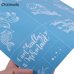 Chzimade Rose Flower Leaf Self-Adhesive Silk Screen Printing Stencil Mesh Transfers For Fabric T Shirts Diy Sewing Accessories