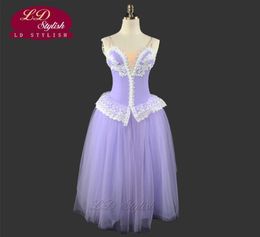 Professional Lilac Fairy Romantic Ballet Tutu Dress LD0002D Soft Tulle Long Ballet Dress Stage Performance Ballet Tutu Costumes7765192