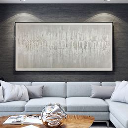 Nordic Abstract Grey Texture Wall Poster House Decor Picture Handmade Oil Painting Art Canvas Hanging Image For Living Room Sofa
