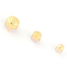 5-9mm Gold Metal Spike Round Claw Studs Rivets,Cone Nailhead Studs,Rivet Stud for Shoes Purse Belt Leather Craft Accessories DIY