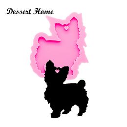 DY0264 Bright Yorkie Resin Craft for Keychain, Goat Silicone Molds, DIY Resin Epoxy Jewellery Making