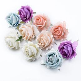5 PCS 6CM Roses Head DIY Gifts Candy Box Wedding Decorative Flowers Wall Scrapbooking Needlework Home Decor Artificial Flowers