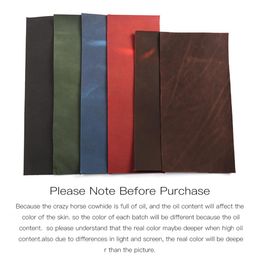 WUTA Vintage Oil Tanned Cowhide 10x20cm Crazy Horse Leather Material Leather Craft DIY Pull-Up First Layer Leather