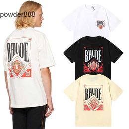 Designer Men's Short Sleeve Street Fashion Small and Trendy High Wine Red Card Printing Double Yarn Pure Cotton Couple Sleeved T-shirt for Men Women