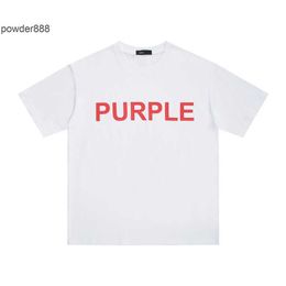 Designer Men's Short Sleeve Street Fashion 2024 Summer New Fashionable Brand Los Angeles Fashion Outlets Purple Red Letter Print Loose Short Sleeves