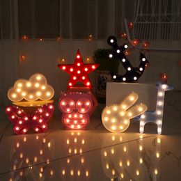 3D Love Heart Marquee Letter Lamps Indoor Decorative Nights Lamps LED Night Light Wedding Party Decoration