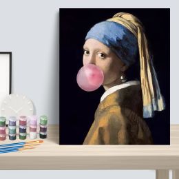 CHENISTORY Painting By Numbers Van Gogh Mona Lisa Pearl Earrings Girl Drawing On Canvas Handpainted Art Gift Diy Kits Home Deco