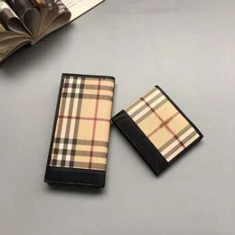 Money Clips Designer Luxury Mens and Womens Letter Card Bag Short Plaid Card bag Letter Discount Original box card holder double fold money clip check flowers L410