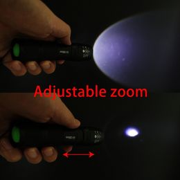 Purple White Dual Light Flashlight LED Ultraviolet Torch 5 Modes Zoomable Flashlight UV Torch for Fluorescent Agent Detection