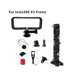 Accessories 9 in 1 Set Horizontal Frame & Vertical Frame Side Open Fixed Bracket Helmet Chin Base Mount Adapter For Insta360 One X3 Camera