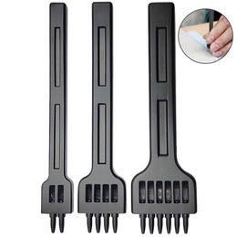 2/4/6 Hole Leather Round Row Punching Tool Alloy Steel 4/5/6mm Spacing Hole Punches DIY Lacing Stitching Hand Sewing Thread Tool