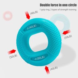 Hand Grip Strength Trainer Finger Exerciser Silica Gel Forearm Gripper Ring 20-80LB Carpal Expander Muscle Workout Exercise Gym