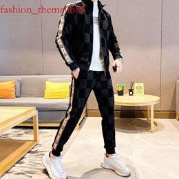 Spring Autumn New Youth Sports and Leisure Two Piece Set Men's Zipper Fashion Trend Cardigan Hoodie Long Sleeved Set for Men