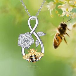 New Personalised Infinite Love Rose Little Bee Colourful Pendant Necklace Animal Jewellery