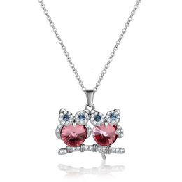 New Owl Women's Short Necklace Versatile Austrian Crystal Accessories Valentine's Day Collar Chain