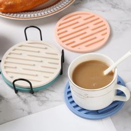 Table Mats 6pcs/Set Non-Slip Cup Coasters Silicone For Drinks Tabletop Protection Any Type Wood Glass