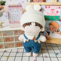 20cm Doll Clothes Kpop Plush Toys Doll Tops Sweater Shorts Pants Overalls Suit Bunny Ear Miniature Hat For Idol Dolls Accessorie