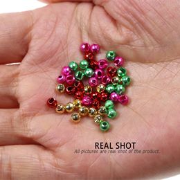 10pcs/30pcs/40pcs 2.5mm~4mm Slotted Disco Tungsten Beads Faceted Bead Nymph Jig Hook Fly Tying Ball Head Bead Materials Gold Red