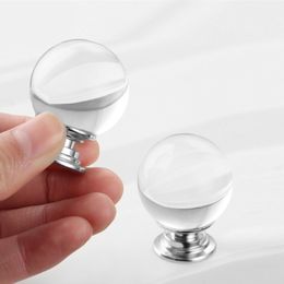 20-40mm Clear Crystal Round Shape Design Knobs Cupboard Drawer Pull Kitchen Cabinet Door Wardrobe Handles Furniture Hardware
