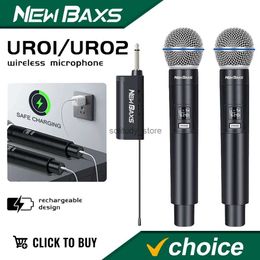 Microphones Wireless microphone 2-channel UHF fixed frequency dynamic for party karaoke conference church show professional microphoneQ