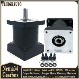 Nema 34 Planetary Gearbox Gear 86mm Speed Ratio 3:1,5:1,10:1~216 Input 1/2 Inch 12.7/14mm Nema34 Stepper Motor Reducer Step-down