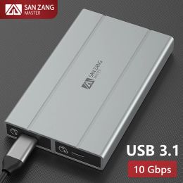 Enclosure SANZANG M.2 External SSD Case SATA NVMe Dual Protocol USB A 3.0 Type C M2 HD Enclosure Hard Disk Drive Housing USB3 Storage Box