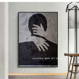 Romantic Abstract Embrace A Man and A Woman Art Poster Canvas Painting Wall Prints Picture Modern Living Room Home Decor Cuadros