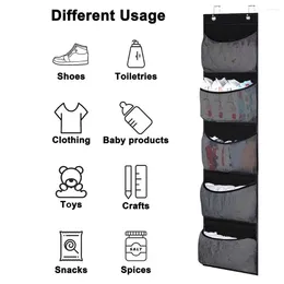 Storage Boxes Space-saving Bag Efficient Over Door Hanging Organizer With 5 Mesh Pockets Capacity For Hats Nursery