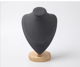 New High Quality Velvet Necklace Model Bust Show Exhibitor Jewellery Display Pendants Mannequin Stand Organiser Beige/Black