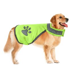 1PC Dog Pet Reflective Safety Vest High Visibility Fluorescent Pet Jacket Coat Pets Supplies S/M/L/XL/2L Dog Paw Printed