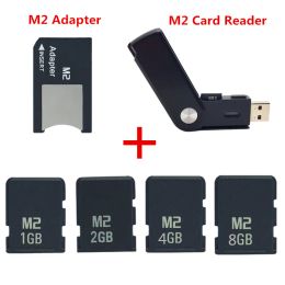 Cards Hot!!! 1GB 2GB 4GB 8GB M2 memory card Memory Stick Micro with Adapter MS PRO DUO + Free M2 Card Reader