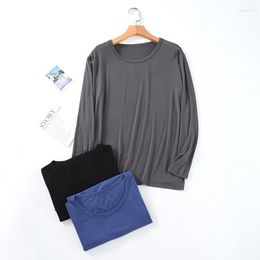 Men's T Shirts Modal Autumn Clothes Plus Size Middle-Aged And Elderly Long Sleeves Bottoming Shirt