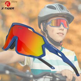 Outdoor Eyewear X-TIGER Childrens Riding Glasses Childrens Bicycle Sunglasses Girls Boys Outdoor Sports Classic Cool Youth Baseball Sunglasses Y240410