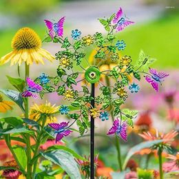 Garden Decorations Yard Wind Spinner Iron Butterfly Rotating Windmill Decoration Stake For Backyards Patios Parks Lawns