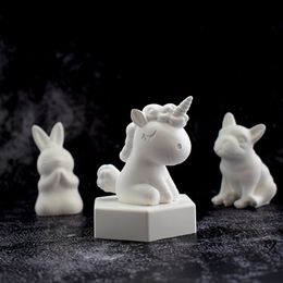 3D Unicorn Handmade Diy Aromatherapy Plaster Moulds Car Ornaments Plaster Mould Handmade Horse Fondant Crafts Epoxy Resin Tool