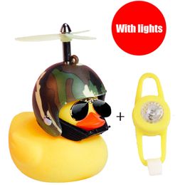 New Bicycle Duck Bell with Light Broken Wind Small Yellow Color Duck MTB Road Bike Motor Helmet Riding Cycling Accessories 2020