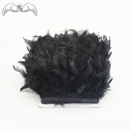 Wholesale 5-10 meters Black Turkey Feather Trim Marabou Feathers Triming Fringe For Wedding Dress/Skirt DIY Crafts Jewelry Deco