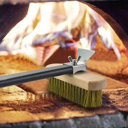 SHANGPEIXUAN Professional Pizza Oven Copper Brush Scraper Household Grill Brass Cleaning Brush with 21 inch Aluminium Handle