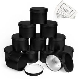 12/24/48Pcs Empty Silver Gold Black Aluminum Tins Cans with Screw Lid Round Candle Spice Candy Containers Storage Box