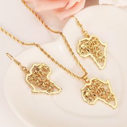 Ethiopian Africa Map elephant Jewellery sets Fine Gold GF Jewellery Sets Statement Necklace Earrings Pendant African Wedding222E